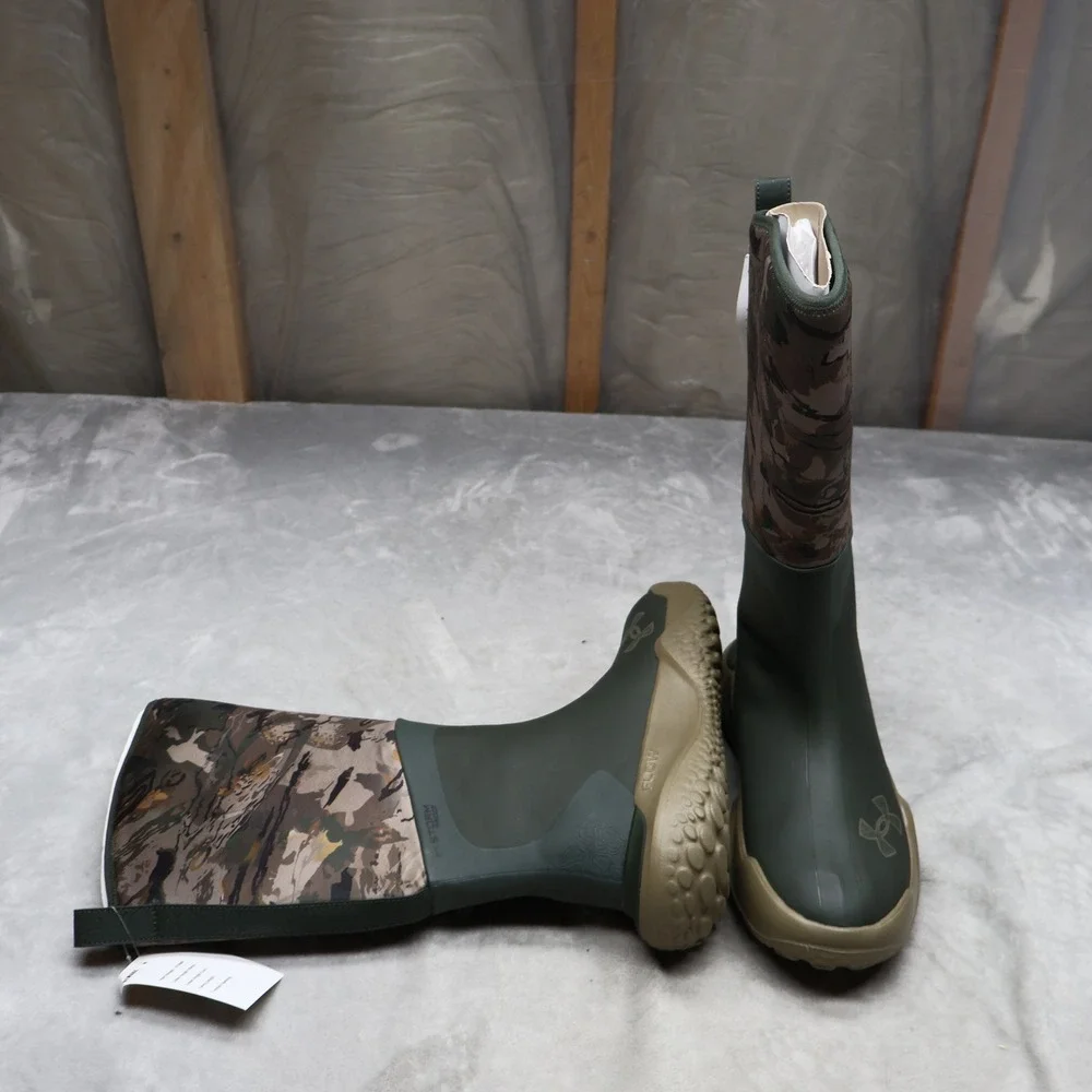 Under Armour Mens 9 Boots Camo Mud Freek Storm Proof Rubber Hunting Outdoor NEW